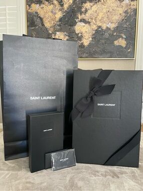 Saint Laurent Black Matte Gift Packaging Set with Ribbon